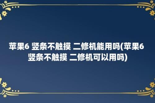 苹果6 竖条不触摸 二修机能用吗(苹果6 竖条不触摸 二修机可以用吗)