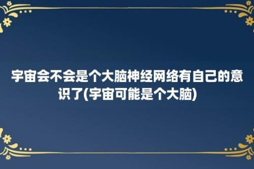 宇宙会不会是个大脑神经网络有自己的意识了(宇宙可能是个大脑)