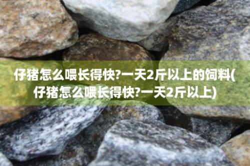 仔猪怎么喂长得快?一天2斤以上的饲料(仔猪怎么喂长得快?一天2斤以上)