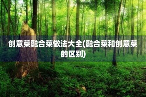 创意菜融合菜做法大全(融合菜和创意菜的区别)