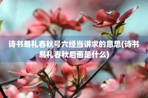 诗书易礼春秋号六经当讲求的意思(诗书易礼春秋后面是什么)