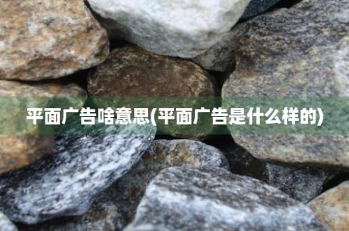 平面广告啥意思(平面广告是什么样的)