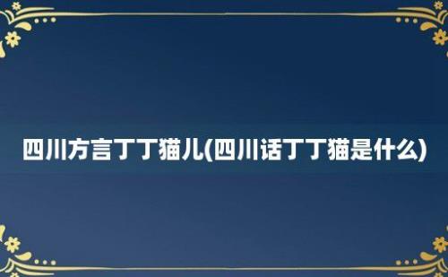 四川方言丁丁猫儿(四川话丁丁猫是什么)