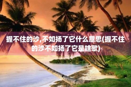 握不住的沙,不如扬了它什么意思(握不住的沙不如扬了它是啥歌)