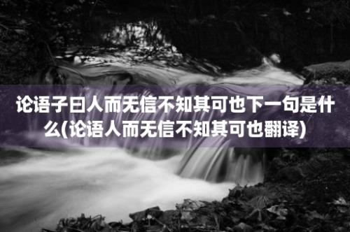 论语子曰人而无信不知其可也下一句是什么(论语人而无信不知其可也翻译)