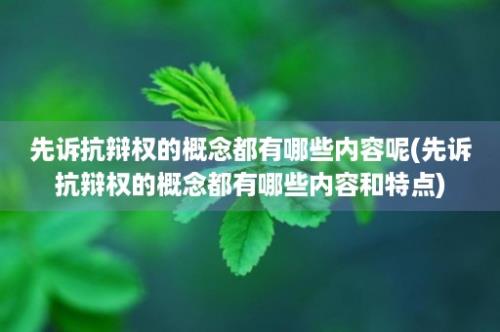 先诉抗辩权的概念都有哪些内容呢(先诉抗辩权的概念都有哪些内容和特点)