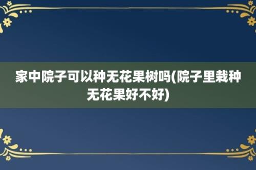 家中院子可以种无花果树吗(院子里栽种无花果好不好)