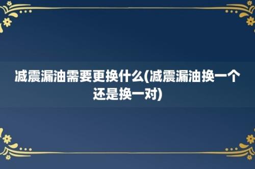 减震漏油需要更换什么(减震漏油换一个还是换一对)