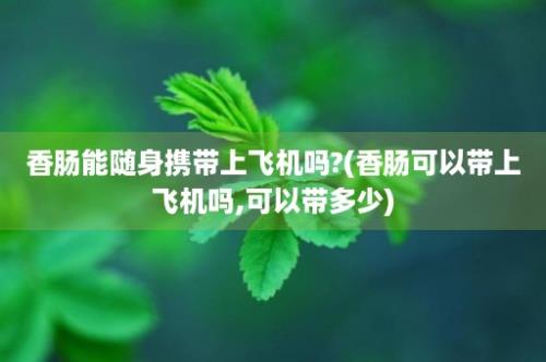 香肠能随身携带上飞机吗?(香肠可以带上飞机吗,可以带多少)