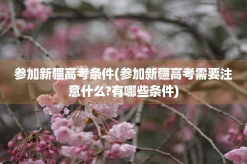 参加新疆高考条件(参加新疆高考需要注意什么?有哪些条件)