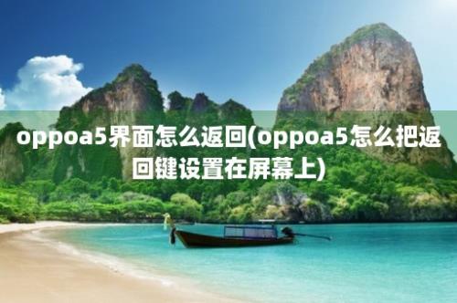 oppoa5界面怎么返回(oppoa5怎么把返回键设置在屏幕上)