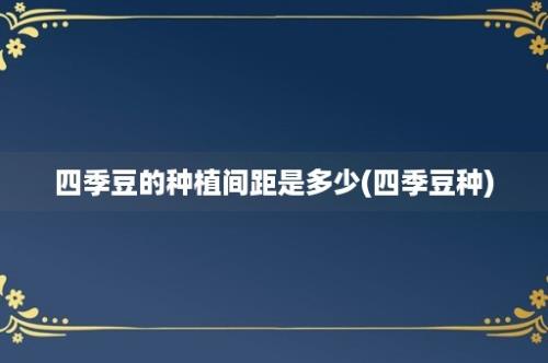 四季豆的种植间距是多少(四季豆种)