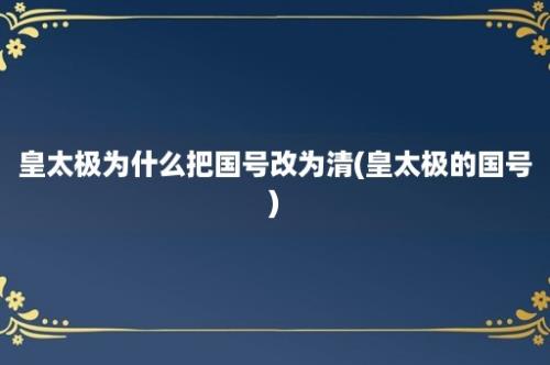 皇太极为什么把国号改为清(皇太极的国号)