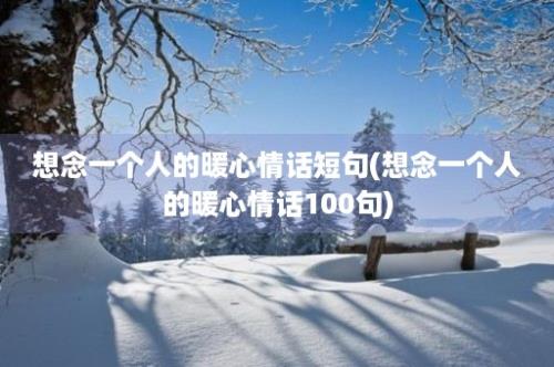 想念一个人的暖心情话短句(想念一个人的暖心情话100句)