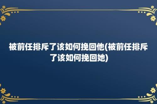 被前任排斥了该如何挽回他(被前任排斥了该如何挽回她)