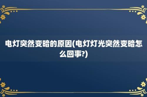 电灯突然变暗的原因(电灯灯光突然变暗怎么回事?)