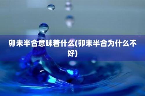 卯未半合意味着什么(卯未半合为什么不好)