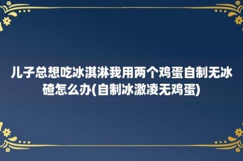 儿子总想吃冰淇淋我用两个鸡蛋自制无冰碴怎么办(自制冰激凌无鸡蛋)