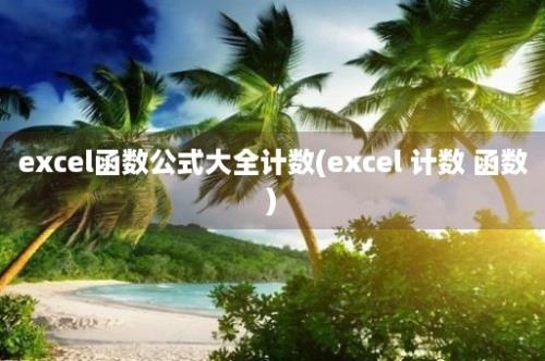 excel函数公式大全计数(excel 计数 函数)