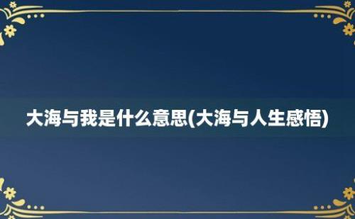 大海与我是什么意思(大海与人生感悟)