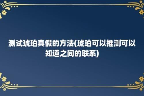 测试琥珀真假的方法(琥珀可以推测可以知道之间的联系)