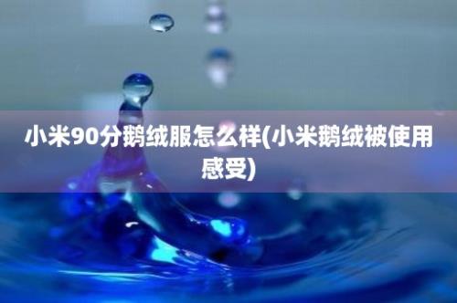 小米90分鹅绒服怎么样(小米鹅绒被使用感受)