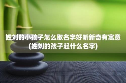 姓刘的小孩子怎么取名字好听新奇有寓意(姓刘的孩子起什么名字)