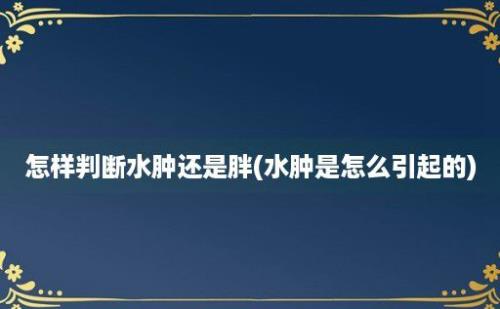 怎样判断水肿还是胖(水肿是怎么引起的)