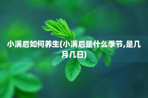 小满后如何养生(小满后是什么季节,是几月几日)