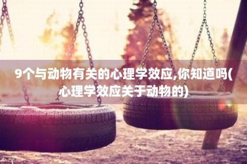 9个与动物有关的心理学效应,你知道吗(心理学效应关于动物的)