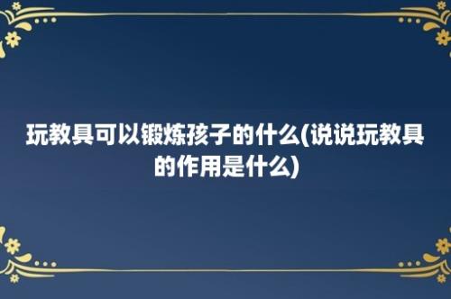 玩教具可以锻炼孩子的什么(说说玩教具的作用是什么)