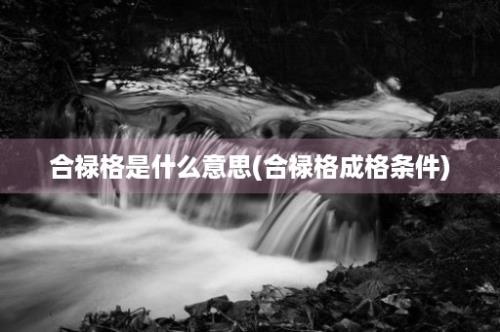 合禄格是什么意思(合禄格成格条件)