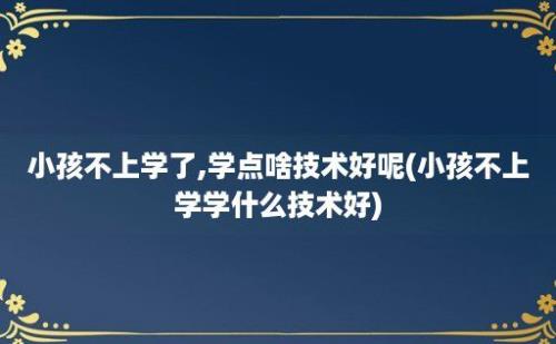 小孩不上学了,学点啥技术好呢(小孩不上学学什么技术好)