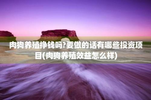 肉狗养殖挣钱吗?要做的话有哪些投资项目(肉狗养殖效益怎么样)