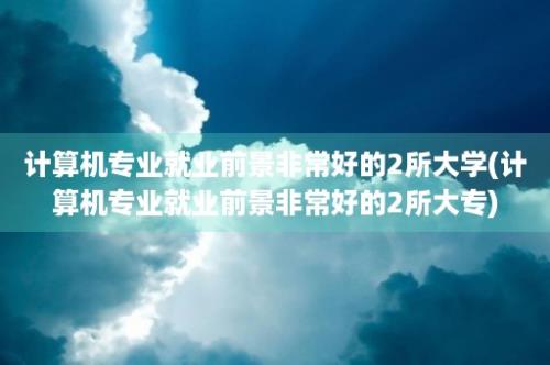 计算机专业就业前景非常好的2所大学(计算机专业就业前景非常好的2所大专)