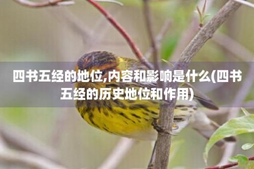 四书五经的地位,内容和影响是什么(四书五经的历史地位和作用)