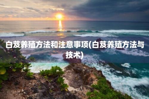 白芨养殖方法和注意事项(白芨养殖方法与技术)