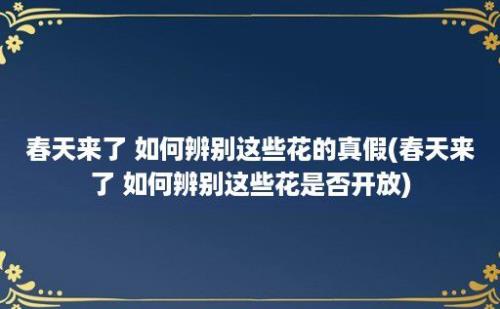 春天来了 如何辨别这些花的真假(春天来了 如何辨别这些花是否开放)