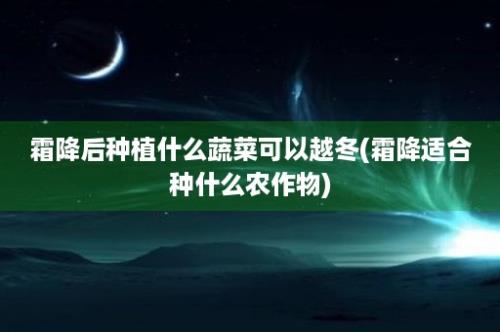 霜降后种植什么蔬菜可以越冬(霜降适合种什么农作物)