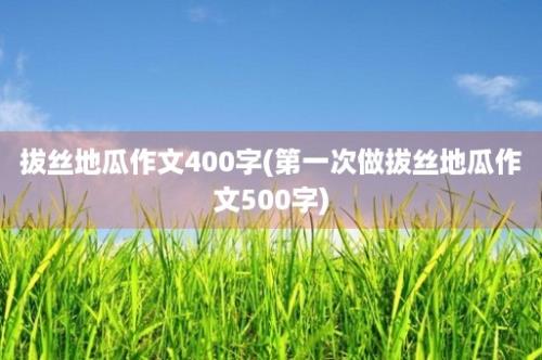 拔丝地瓜作文400字(第一次做拔丝地瓜作文500字)