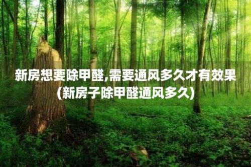 新房想要除甲醛,需要通风多久才有效果(新房子除甲醛通风多久)