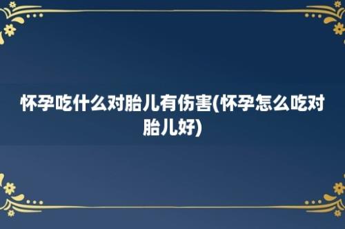 怀孕吃什么对胎儿有伤害(怀孕怎么吃对胎儿好)