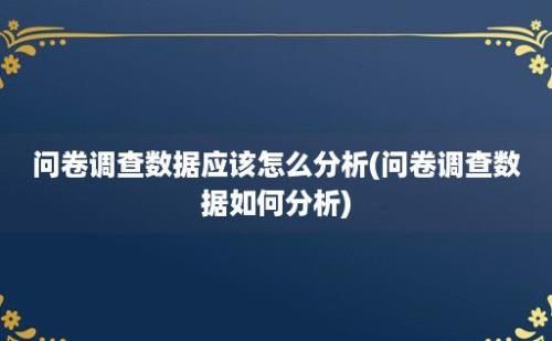 问卷调查数据应该怎么分析(问卷调查数据如何分析)