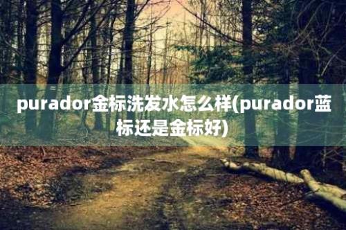 purador金标洗发水怎么样(purador蓝标还是金标好)