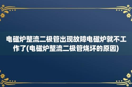 电磁炉整流二极管出现故障电磁炉就不工作了(电磁炉整流二极管烧坏的原因)