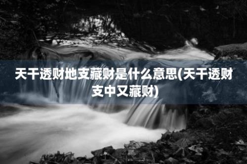 天干透财地支藏财是什么意思(天干透财 支中又藏财)