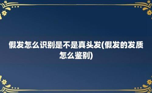 假发怎么识别是不是真头发(假发的发质怎么鉴别)