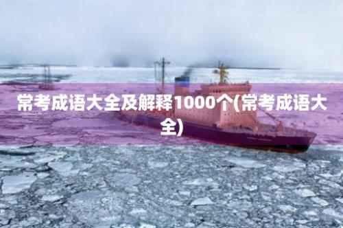 常考成语大全及解释1000个(常考成语大全)