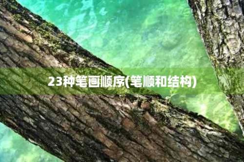 23种笔画顺序(笔顺和结构)