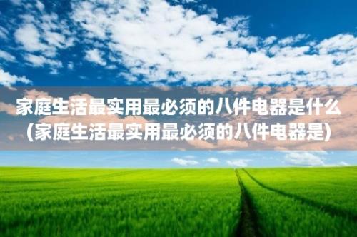 家庭生活最实用最必须的八件电器是什么(家庭生活最实用最必须的八件电器是)